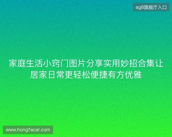 家庭生活小窍门图片分享实用妙招合集让居家日常更轻松便捷有方优雅
